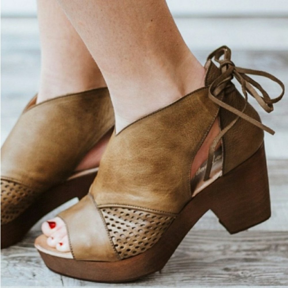 FREE PEOPLE Revolver Leather Tie Clog